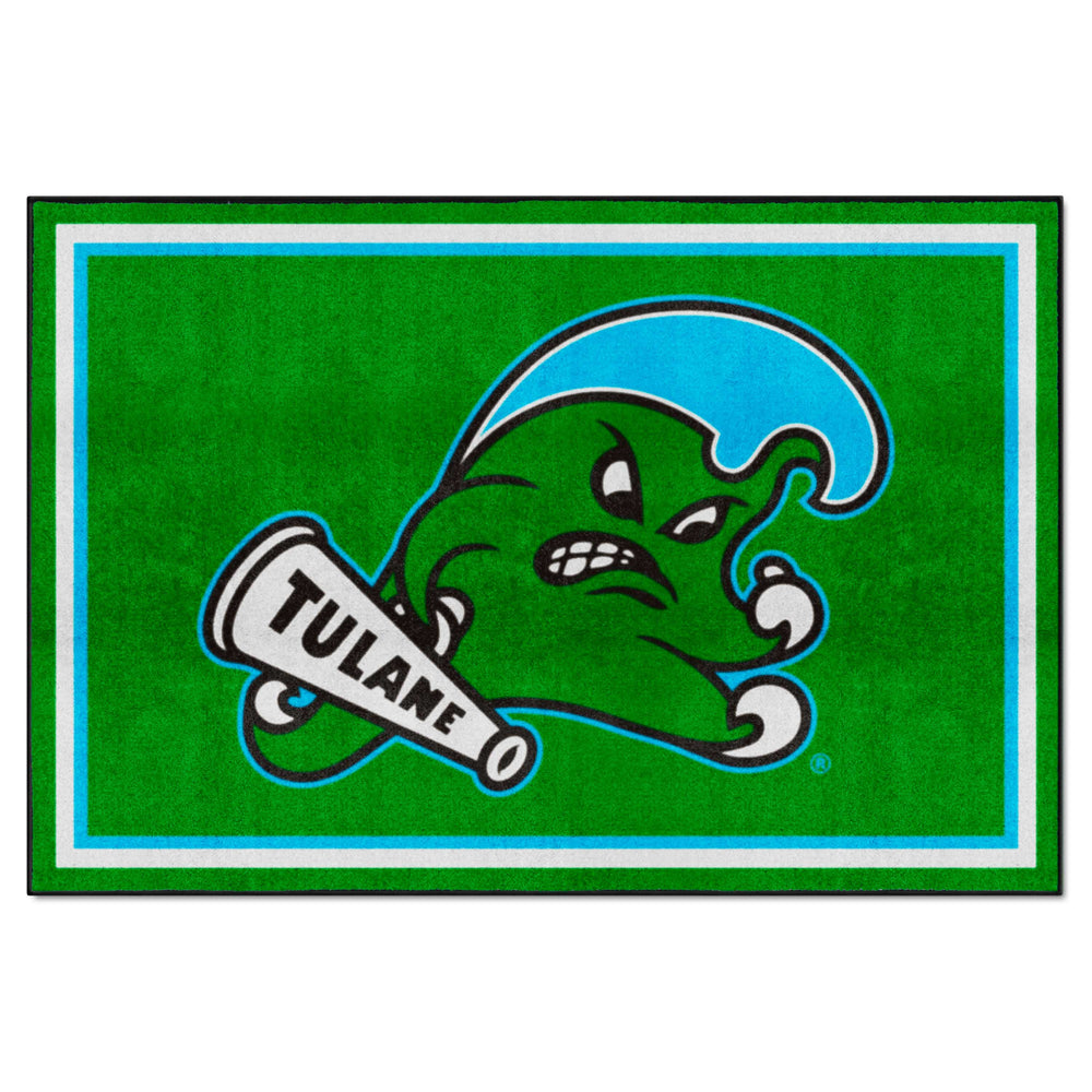 Tulane Green Wave 5ft. x 8 ft. Plush Area Rug - Tulane