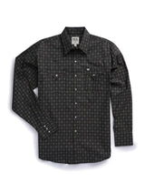 Men's Ely Cattleman Long Sleeve Medallion Print Western Snap Shirt - Ecru & Black - Ely Cattleman - Flyclothing LLC