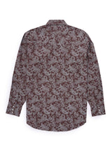 Men's Ely Cattleman Long Sleeve Paisley Print Western Snap Shirt - Denim Blue & Burgundy - Ely Cattleman - Flyclothing LLC