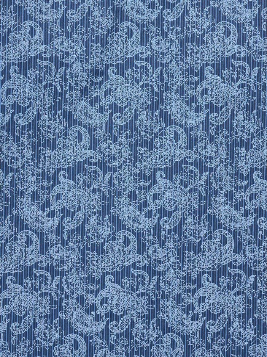 Men's Ely Cattleman Long Sleeve Paisley Print Western Snap Shirt - Denim Blue & Burgundy - Ely Cattleman - Flyclothing LLC