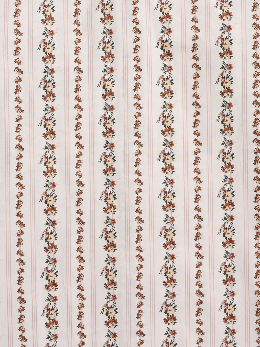 Men's Ely Cattleman Long Sleeve Wallpaper Floral Stripe Western Snap Shirt - Ecru & Black - Ely Cattleman - Flyclothing LLC