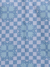 Men's Ely Cattleman Long Sleeve Checkered Patchwork Print Western Snap Shirt - Denim Blue - Ely Cattleman - Flyclothing LLC