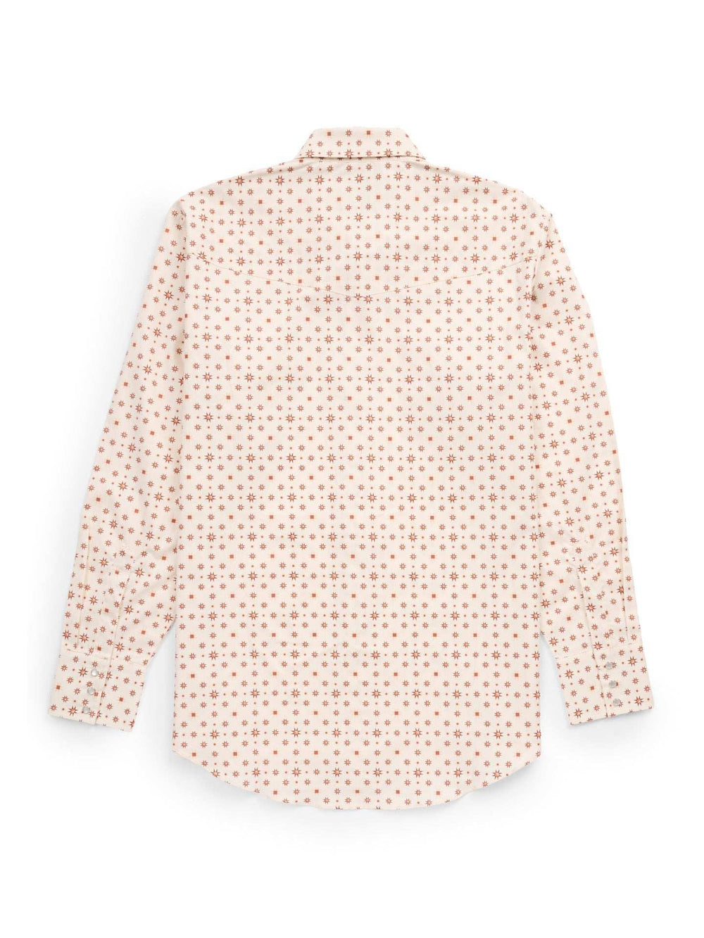 Men's Ely Cattleman Long Sleeve Retro Star Print Western Snap Shirt - Ecru - Ely Cattleman - Flyclothing LLC