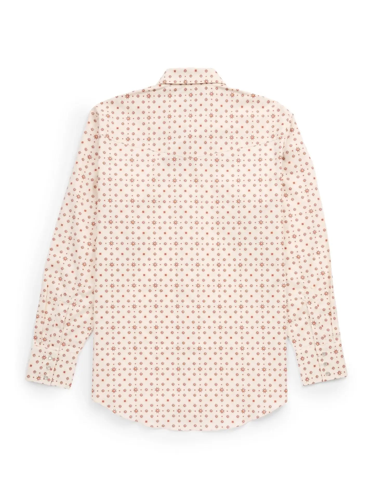 Men's Ely Cattleman Long Sleeve Retro Star Print Western Snap Shirt - Ecru - Ely Cattleman - Flyclothing LLC