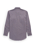 Men's Ely Cattleman Long Sleeve Cowboy Print Western Snap Shirt- Denim Blue