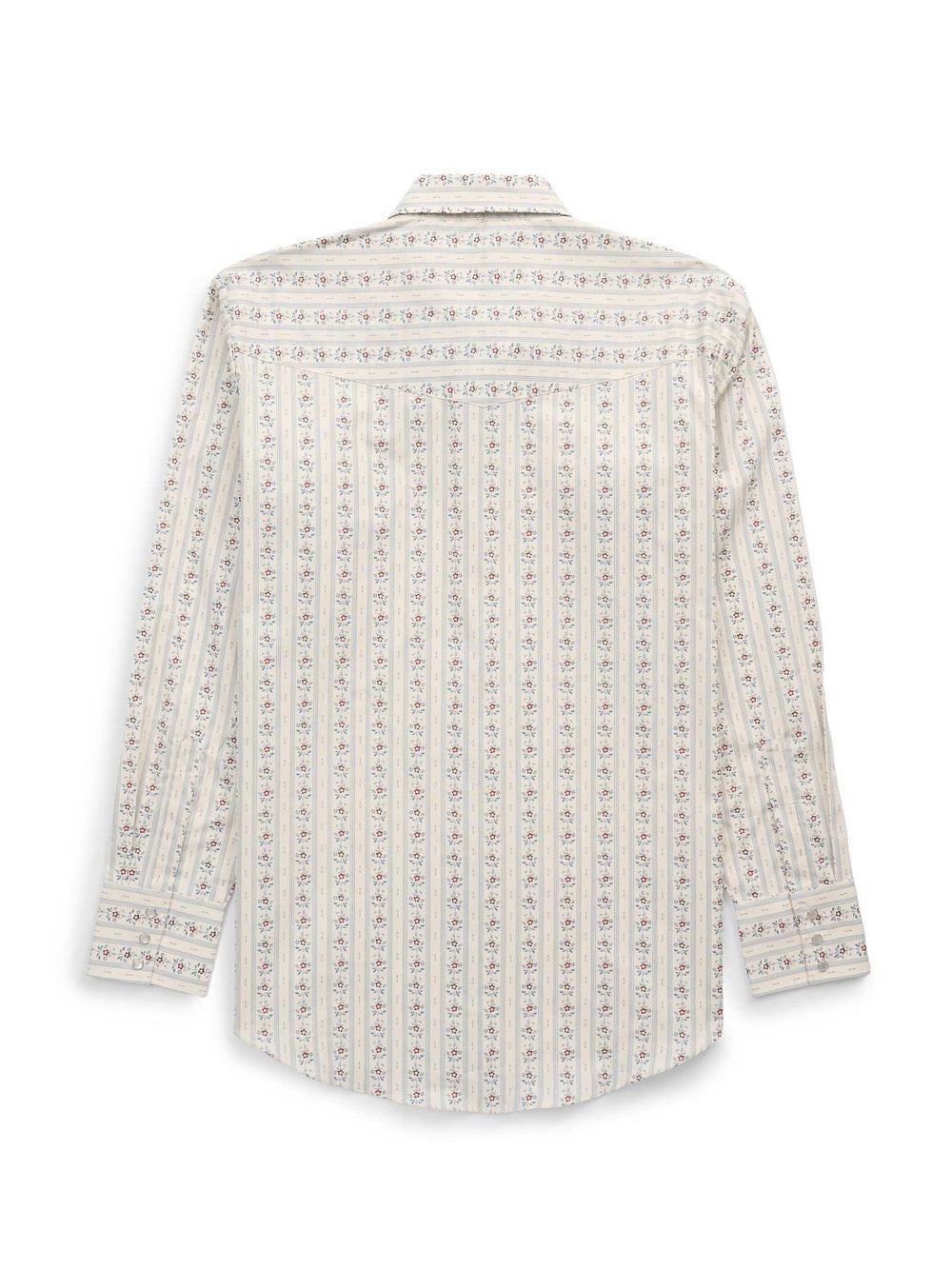 Men's Ely Cattleman Long Sleeve Wallpaper Floral Print Western Snap Shirt- Ecru - Ely Cattleman - Flyclothing LLC