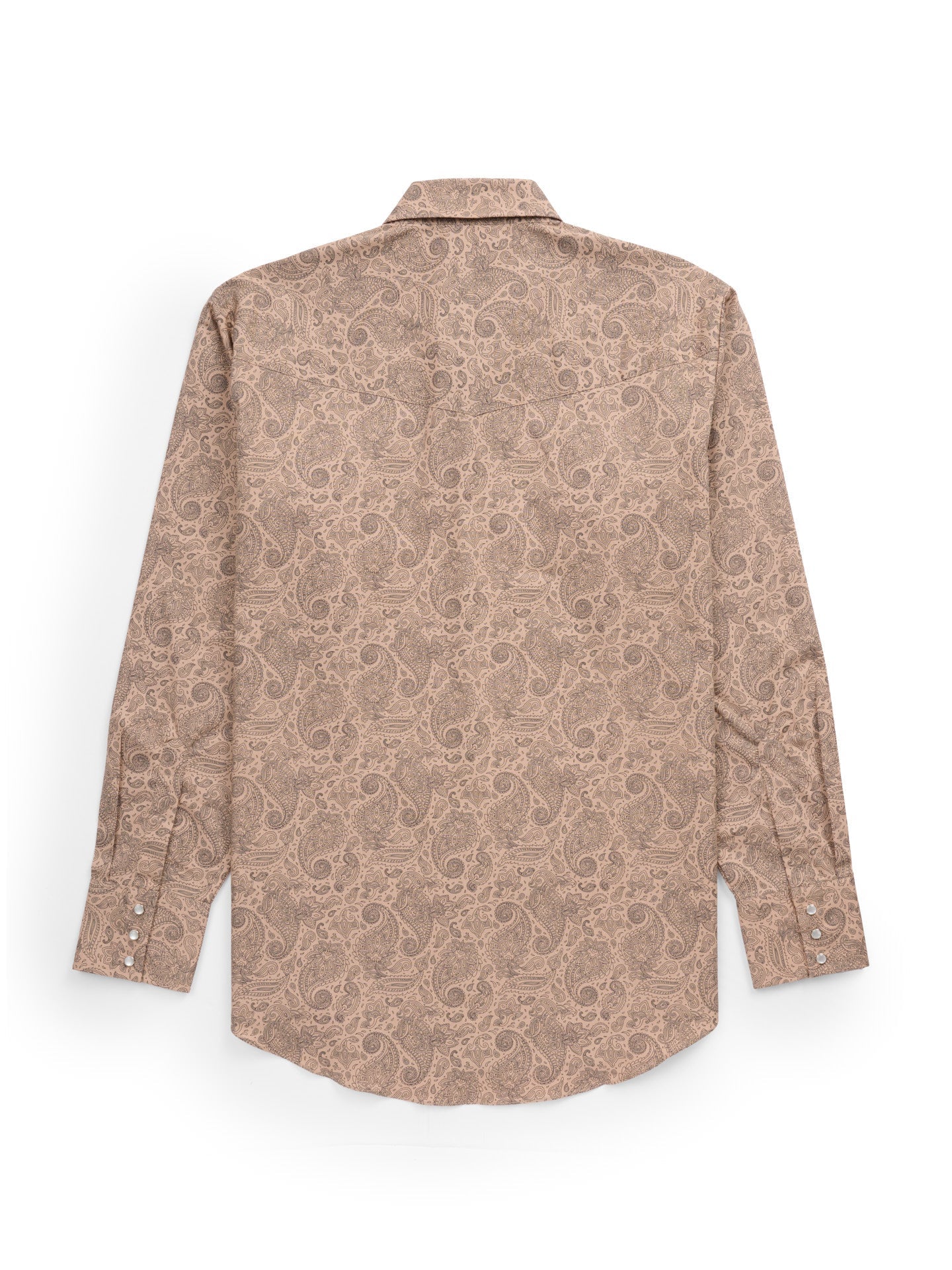 Men's Ely Cattleman Long Sleeve Paisley Print Western Snap Shirt- Khaki