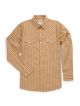 Men's Ely Cattleman Long Sleeve Barbed Wire Print Western Snap Shirt- Gold - Ely Cattleman - Flyclothing LLC
