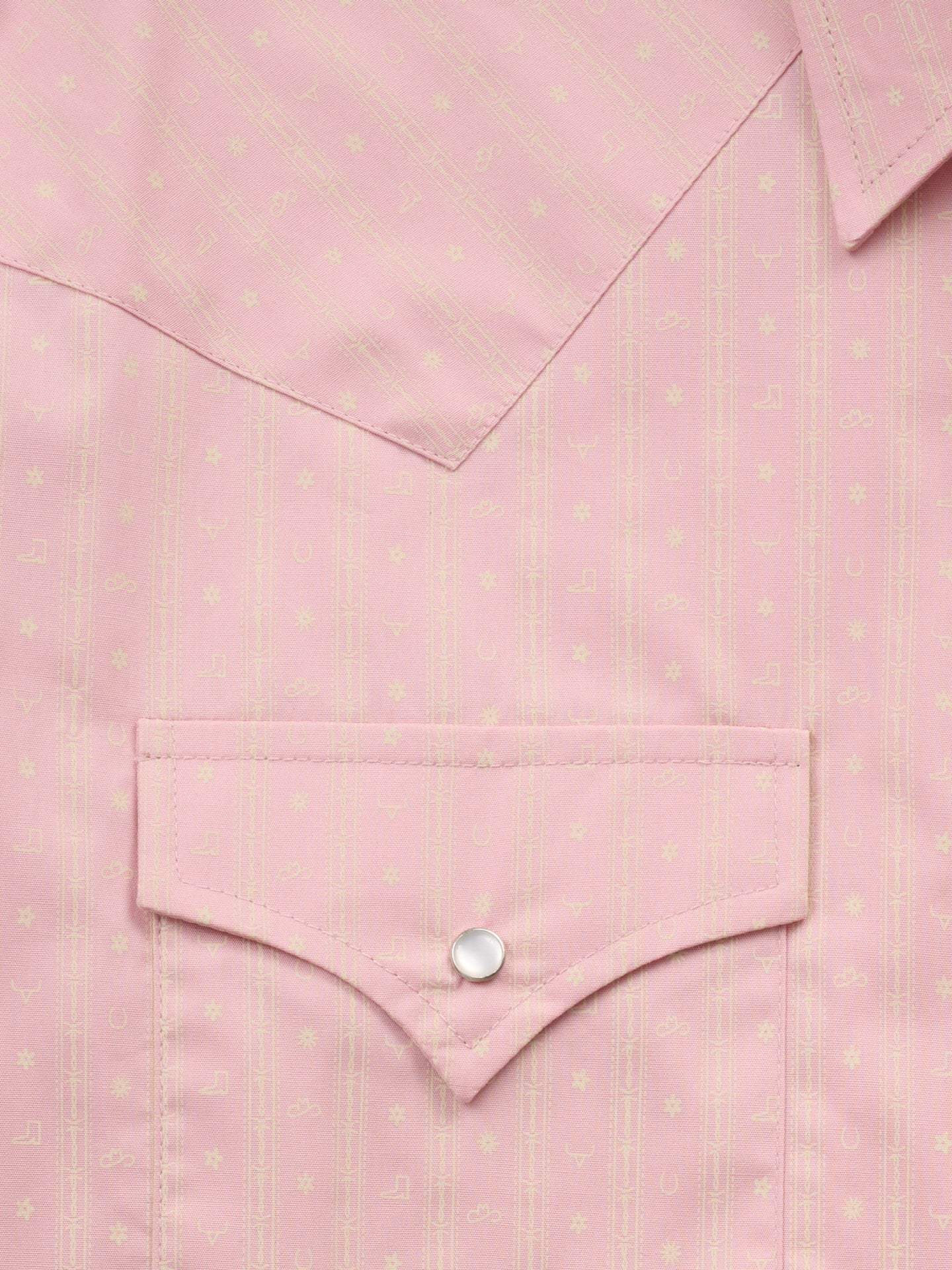 Men's Ely Cattleman Long Sleeve Barbed Wire Print Western Snap Shirt- Pink - Ely Cattleman - Flyclothing LLC