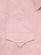 Men's Ely Cattleman Long Sleeve Barbed Wire Print Western Snap Shirt- Pink