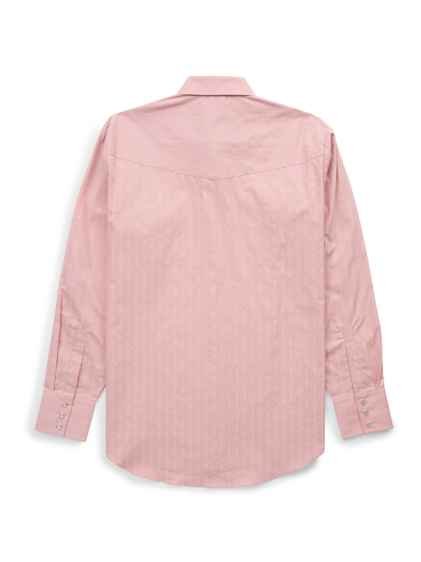Men's Ely Cattleman Long Sleeve Barbed Wire Print Western Snap Shirt- Pink