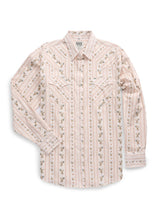 Men's Ely Cattleman Long Sleeve Wallpaper Floral Print Western Snap Shirt- Ecru - Ely Cattleman - Flyclothing LLC