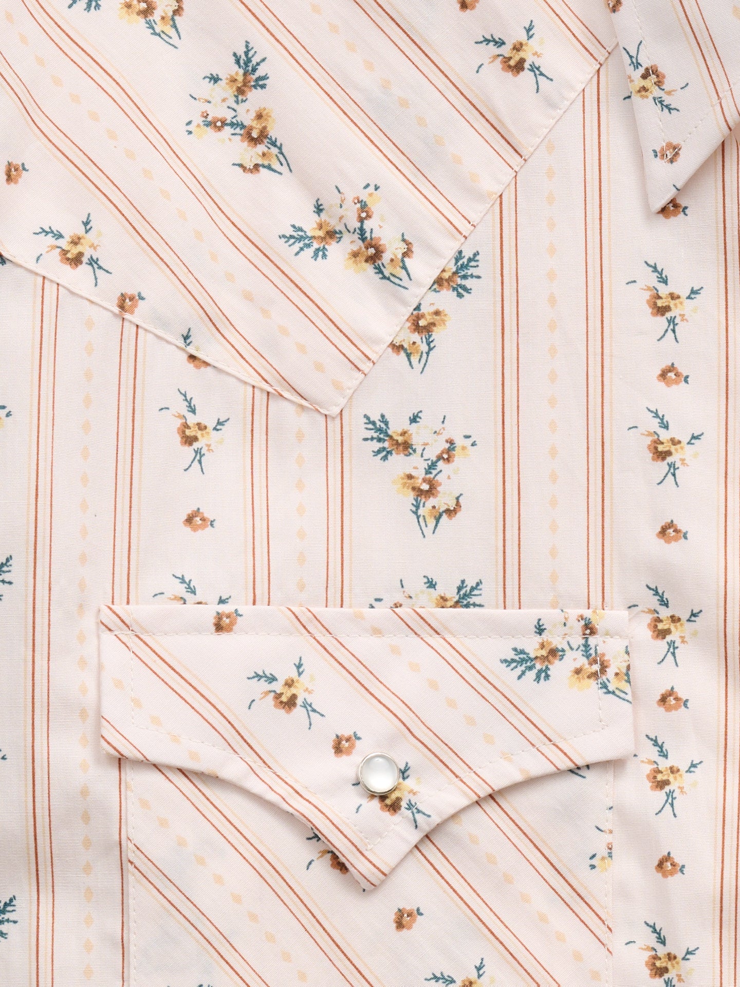 Men's Ely Cattleman Long Sleeve Wallpaper Floral Print Western Snap Shirt- Ecru - Ely Cattleman - Flyclothing LLC