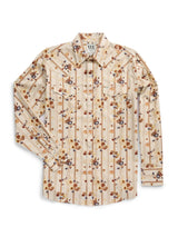Men's Ely Cattleman Long Sleeve Wallpaper Floral Print Western Snap Shirt- Ecru - Ely Cattleman - Flyclothing LLC