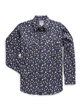 Men's Ely Cattleman Long Sleeve Conversation Print Western Snap Shirt- Midnight - Ely Cattleman - Flyclothing LLC