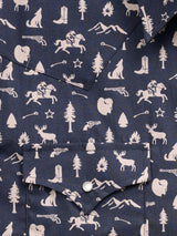 Men's Ely Cattleman Long Sleeve Conversation Print Western Snap Shirt- Midnight - Ely Cattleman - Flyclothing LLC