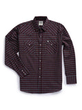 Men's Ely Cattleman Long Sleeve Classic Check Western Snap Shirt- Blue & Black - Ely Cattleman