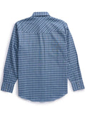 Men's Ely Cattleman Long Sleeve Classic Check Western Snap Shirt- Blue & Black - Ely Cattleman