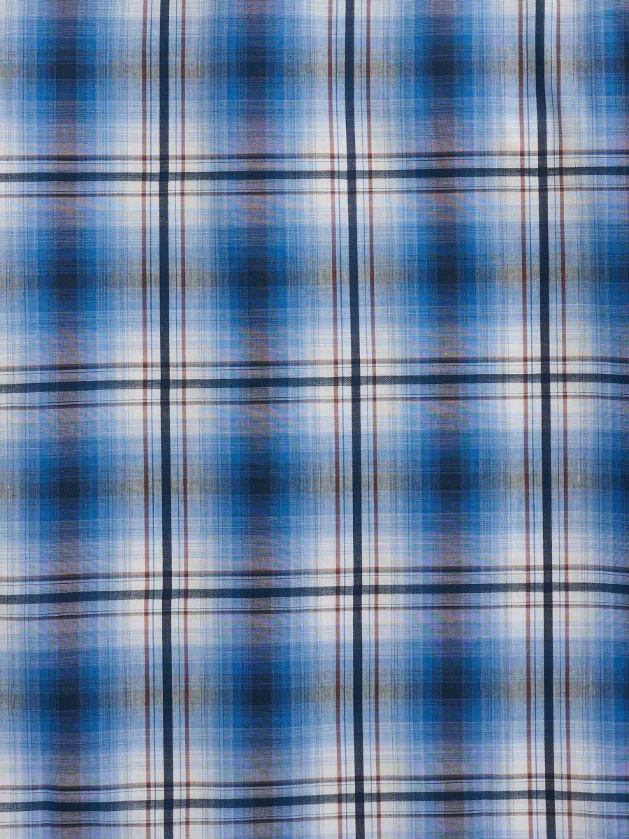 Men's Ely Cattleman Long Sleeve Textured Plaid Western Snap Shirt- Rust & Navy - Ely Cattleman - Flyclothing LLC