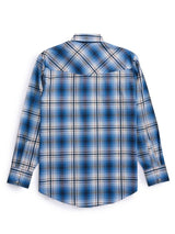 Men's Ely Cattleman Long Sleeve Textured Plaid Western Snap Shirt- Rust & Navy - Ely Cattleman - Flyclothing LLC