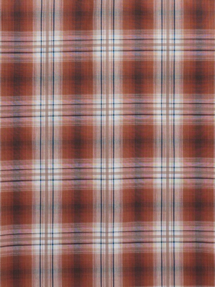 Men's Ely Cattleman Long Sleeve Textured Plaid Western Snap Shirt- Rust & Navy - Ely Cattleman - Flyclothing LLC