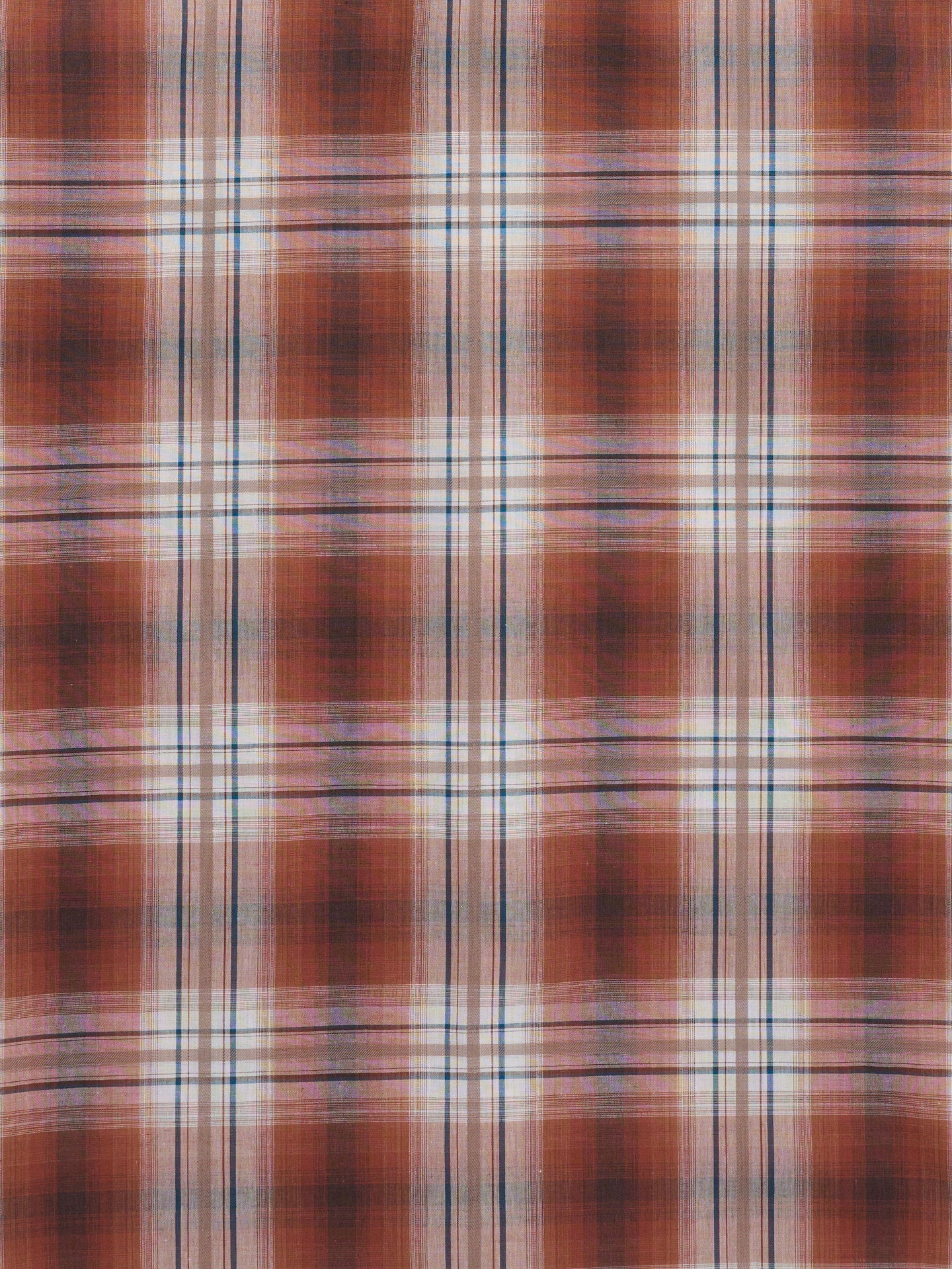 Men's Ely Cattleman Long Sleeve Textured Plaid Western Snap Shirt- Rust & Navy
