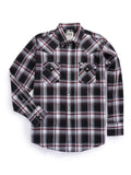 Men's Ely Cattleman Long Sleeve Textured Plaid Western Snap Shirt- White & Black - Ely Cattleman