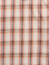 Men's Ely Cattleman Long Sleeve Textured Plaid Western Snap Shirt- Rust & Blue - Ely Cattleman - Flyclothing LLC