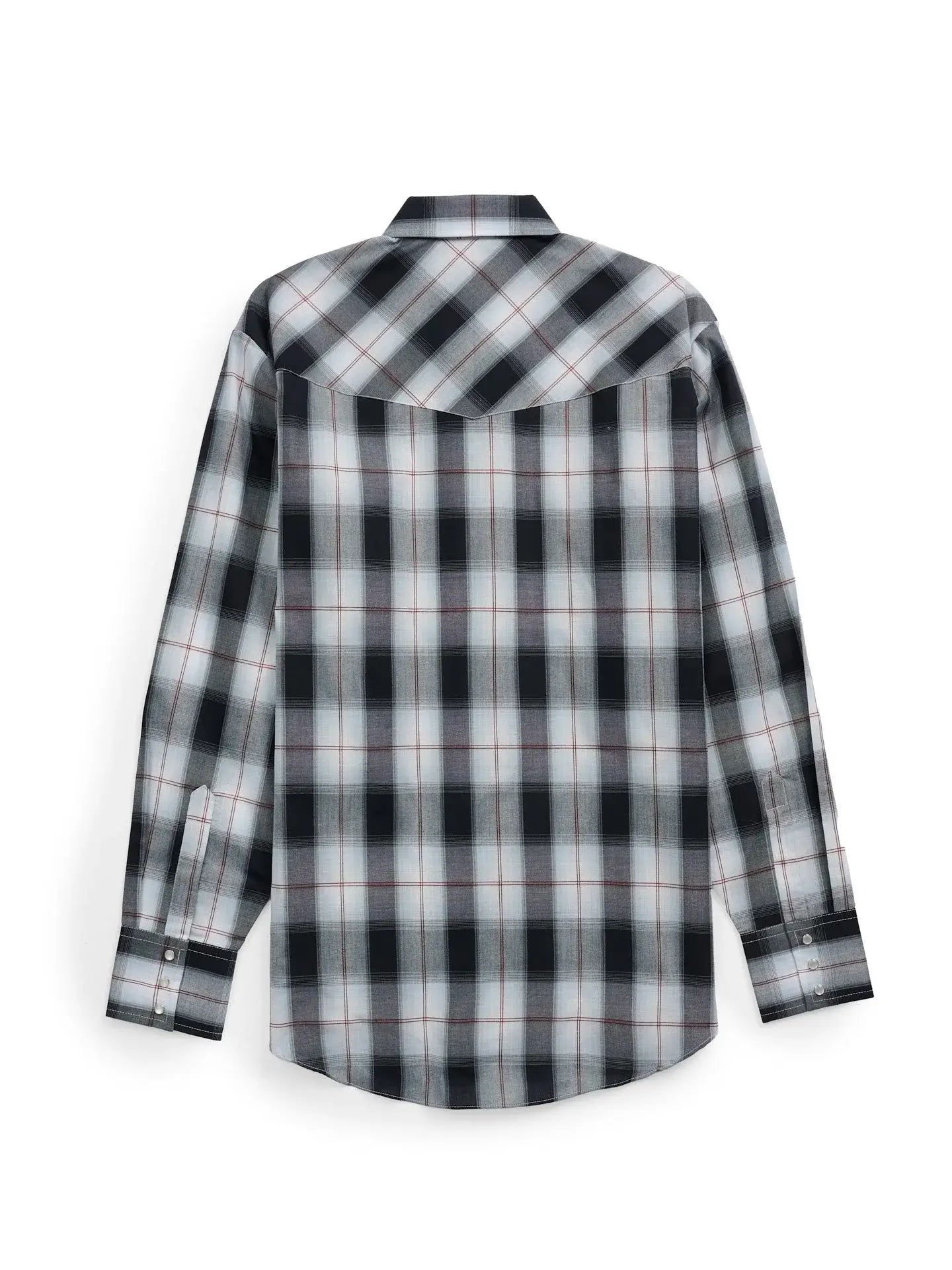 Men's Ely Cattleman Long Sleeve Textured Plaid Western Snap Shirt- Black & Navy - Ely Cattleman - Flyclothing LLC