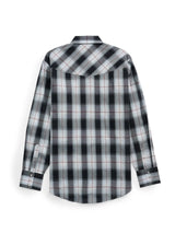Men's Ely Cattleman Long Sleeve Textured Plaid Western Snap Shirt- Black & Navy - Ely Cattleman - Flyclothing LLC