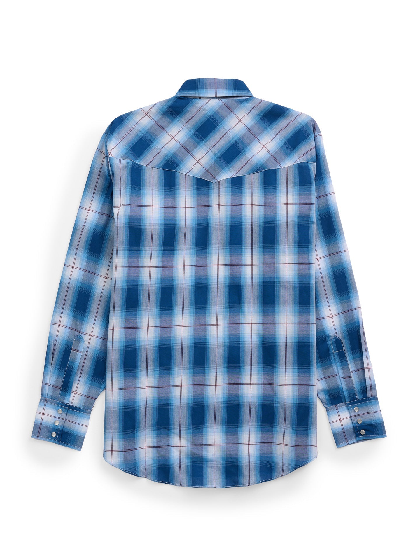 Men's Ely Cattleman Long Sleeve Textured Plaid Western Snap Shirt- Black & Navy