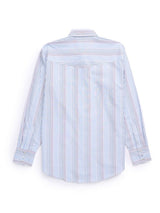 Men's Ely Cattleman Long Sleeve Textured Stripe Western Snap Shirt- White & Navy - Ely Cattleman - Flyclothing LLC