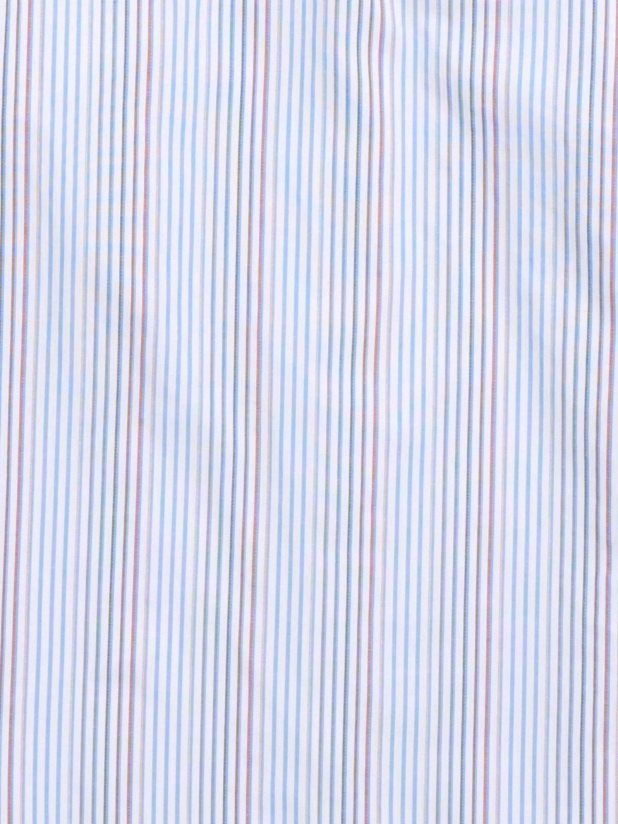 Men's Ely Cattleman Long Sleeve Textured Stripe Western Snap Shirt- White & Navy - Ely Cattleman - Flyclothing LLC