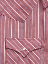 Men's Ely Cattleman Long Sleeve Red Americana Stripe Western Snap Shirt - Ely Cattleman - Flyclothing LLC