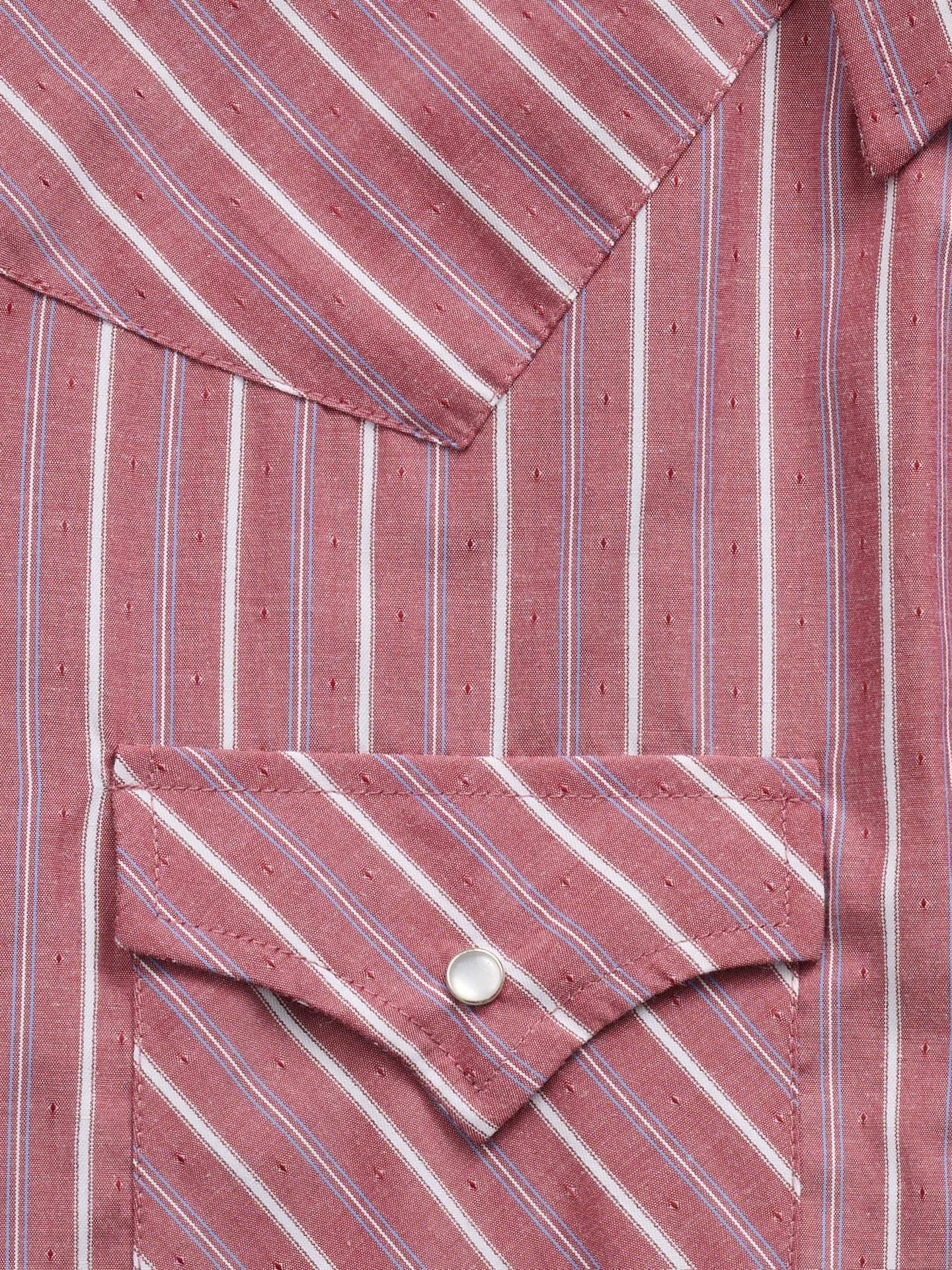 Men's Ely Cattleman Long Sleeve Red Americana Stripe Western Snap Shirt - Ely Cattleman - Flyclothing LLC