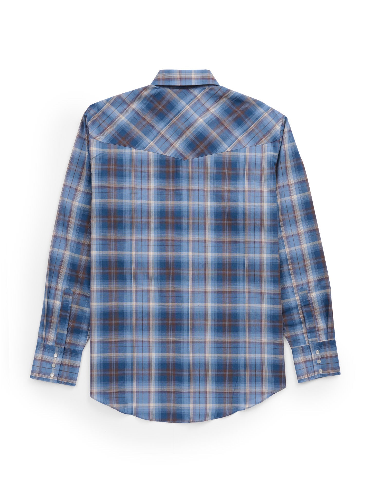 Men's Ely Cattleman Long Sleeve Textured Plaid Western Snap Shirt- Navy