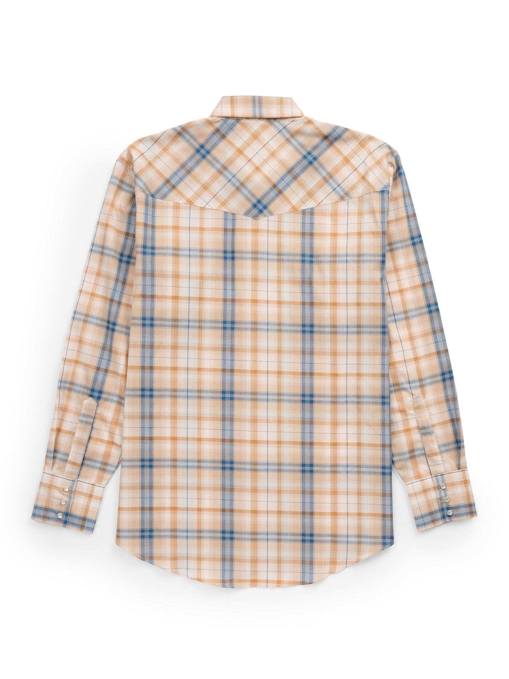 Men's Ely Cattleman Long Sleeve Textured Plaid Western Snap Shirt- Tan - Ely Cattleman - Flyclothing LLC
