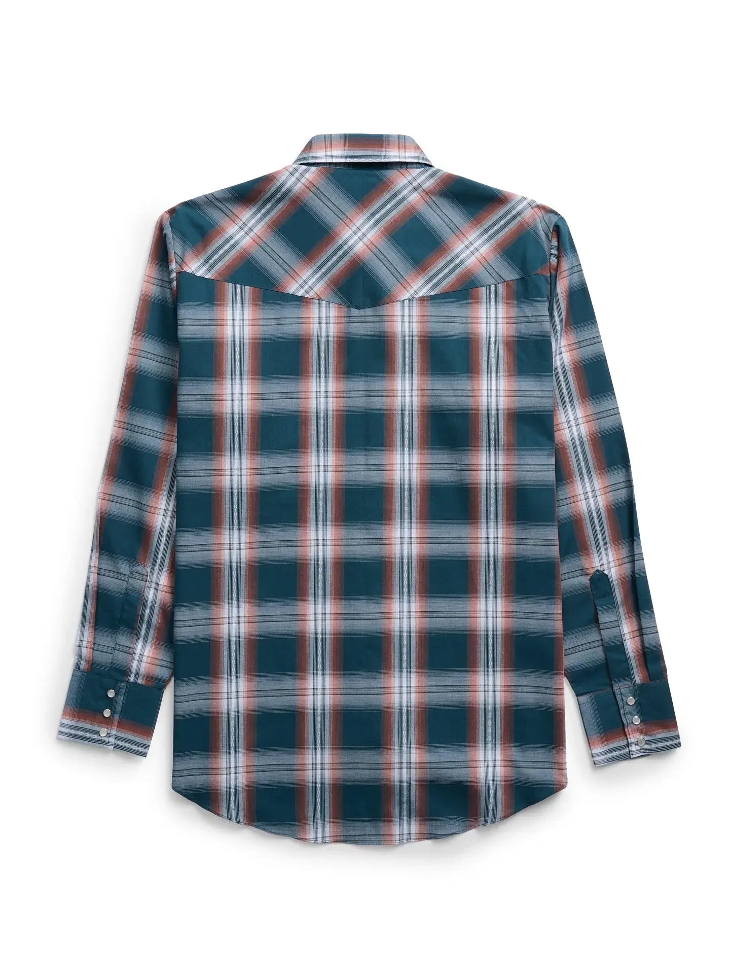 Men's Ely Cattleman Long Sleeve Textured Plaid Western Snap Shirt- Teal - Ely Cattleman - Flyclothing LLC