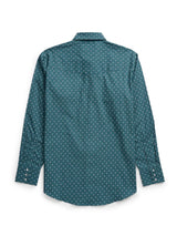 Men's Ely Cattleman Long Sleeve Geo Print Western Snap Shirt- Teal - Ely Cattleman - Flyclothing LLC