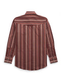 Men's Ely Cattleman Long Sleeve Textured Stripe Western Snap Shirt- Burgundy - Ely Cattleman - Flyclothing LLC