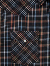 Men's Ely Cattleman Long Sleeve Textured Plaid Western Snap Shirt- Black - Ely Cattleman - Flyclothing LLC