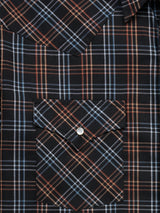 Men's Ely Cattleman Long Sleeve Textured Plaid Western Snap Shirt- Black