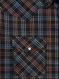 Men's Ely Cattleman Long Sleeve Textured Plaid Western Snap Shirt- Black - Ely Cattleman - Flyclothing LLC