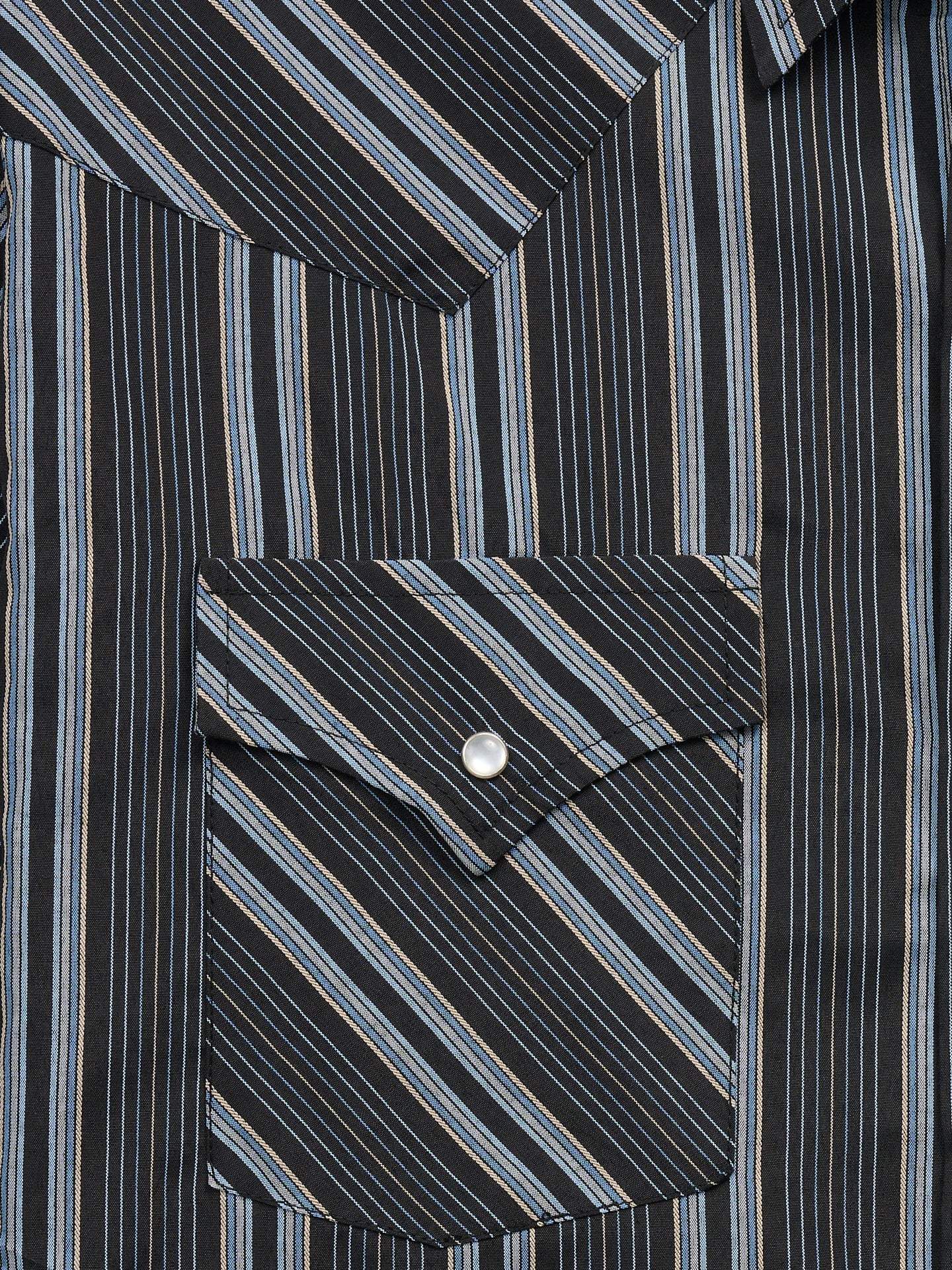 Men's Ely Cattleman Long Sleeve Textured Stripe Western Snap Shirt- Black - Ely Cattleman - Flyclothing LLC