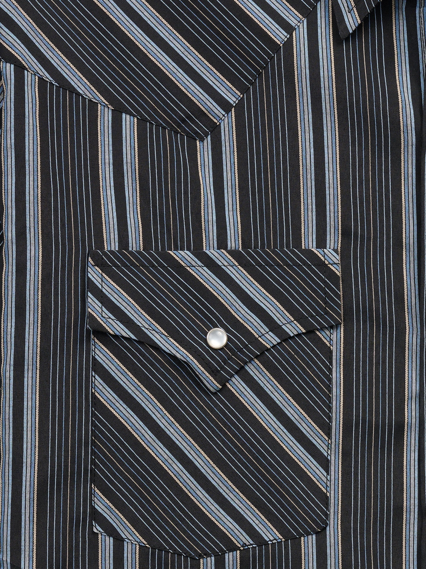 Men's Ely Cattleman Long Sleeve Textured Stripe Western Snap Shirt- Black