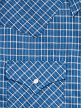 Men's Ely Cattleman Long Sleeve Barbed Wire Dobby Plaid Western Snap Shirt- Navy - Ely Cattleman - Flyclothing LLC