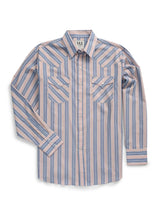 Men's Ely Cattleman Long Sleeve Textured Stripe Western Snap Shirt-Soft Navy - Ely Cattleman - Flyclothing LLC