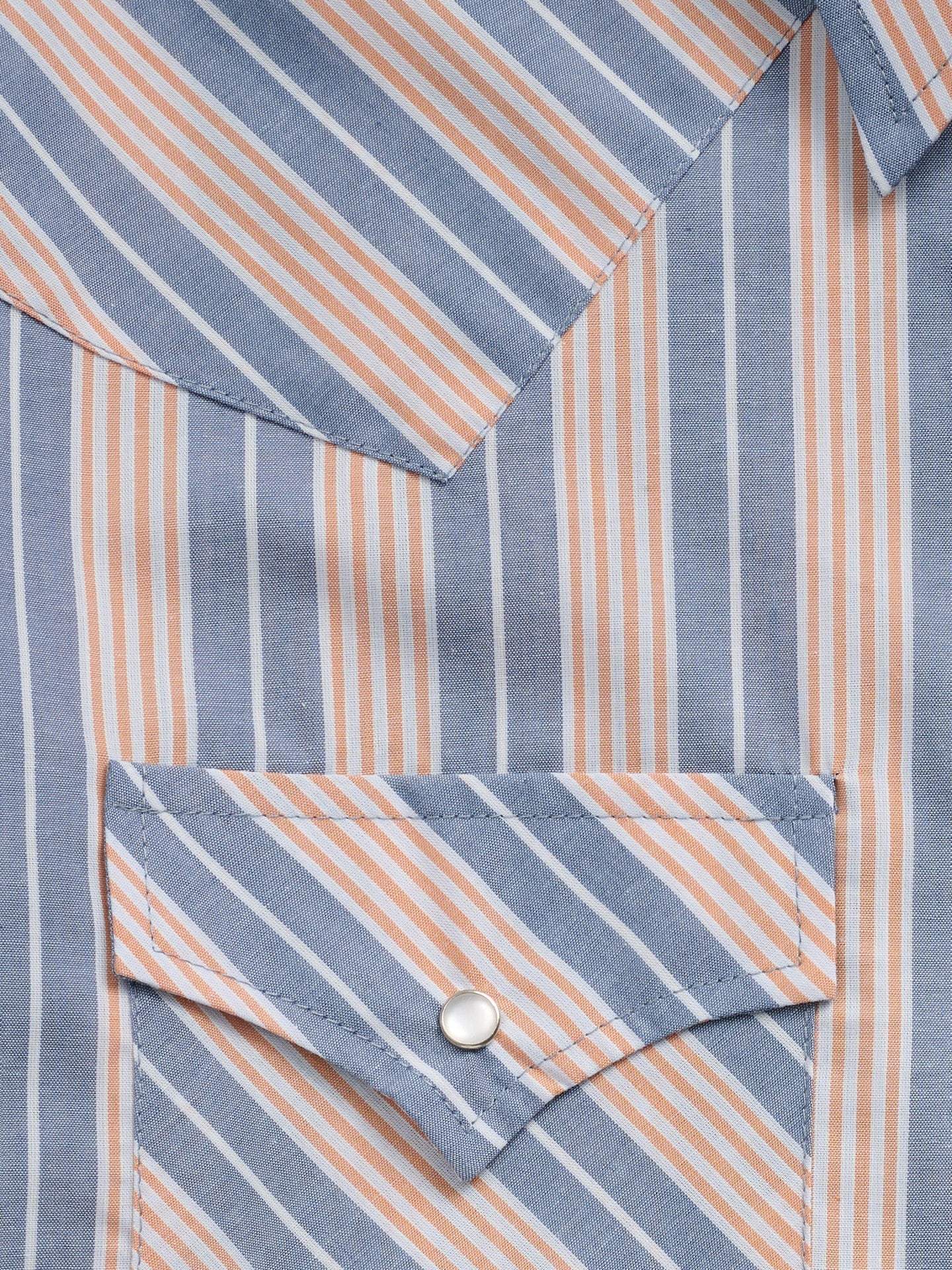 Men's Ely Cattleman Long Sleeve Textured Stripe Western Snap Shirt-Soft Navy - Ely Cattleman - Flyclothing LLC