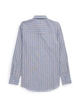 Men's Ely Cattleman Long Sleeve Textured Stripe Western Snap Shirt-Blue - Ely Cattleman - Flyclothing LLC