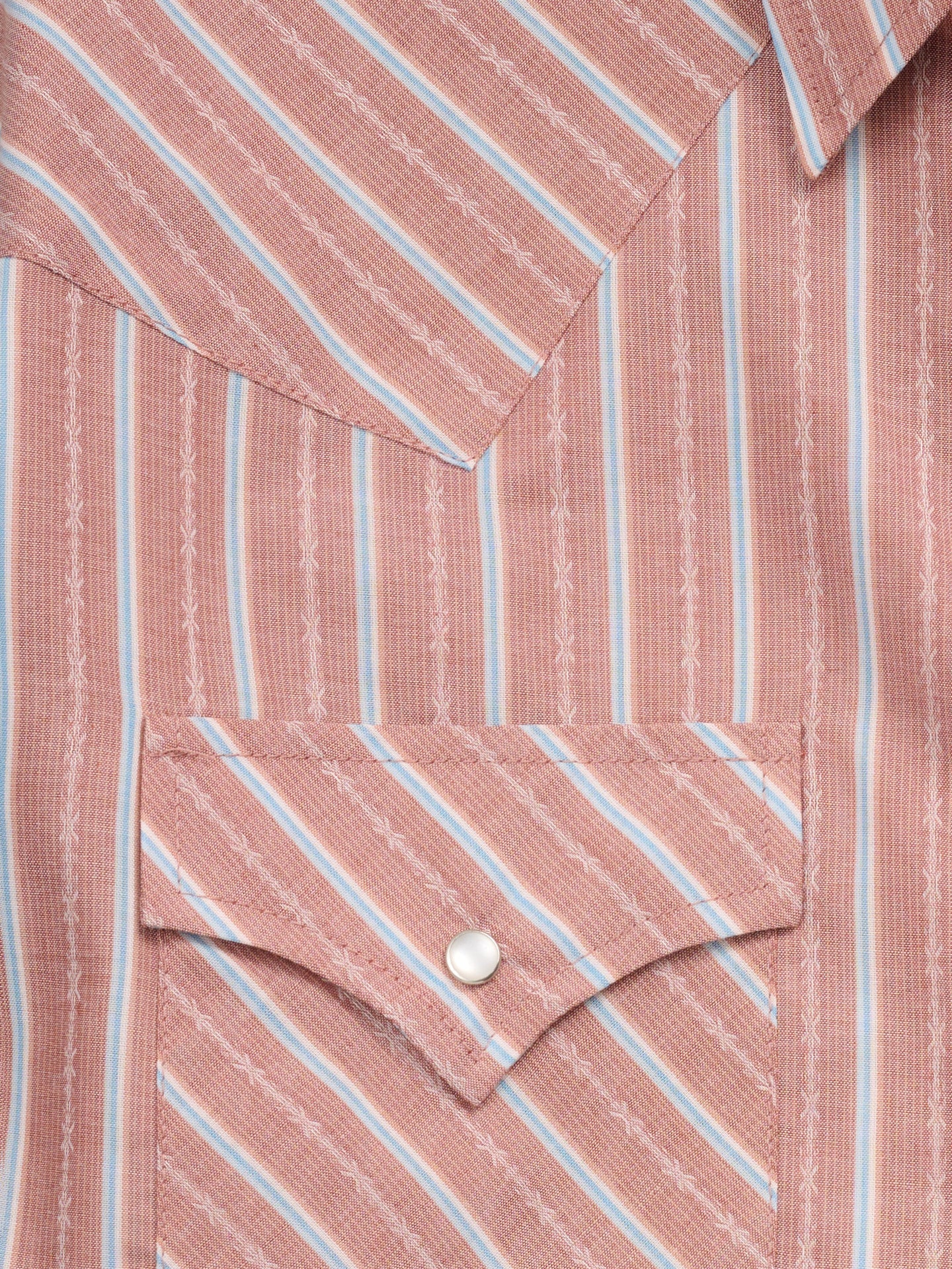 Men's Ely Cattleman Long Sleeve Textured Stripe Western Snap Shirt-Copper